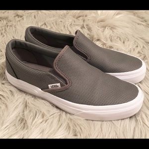Gray slip on vans